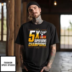 Kansas City Chiefs Back to Back 5x Super Bowl 2025 Champions T-Shirt