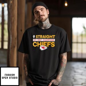 Kansas City Chiefs Nine-Straight AFC West Division Champions logo T-Shirt