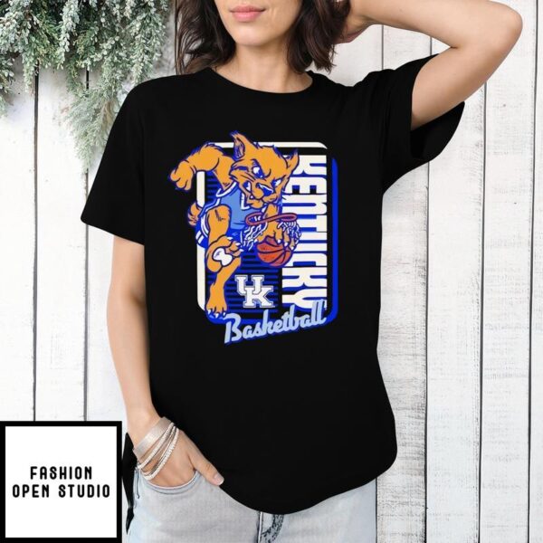 Kentucky Wildcats Basketball UK logo mascot dunk T-Shirt