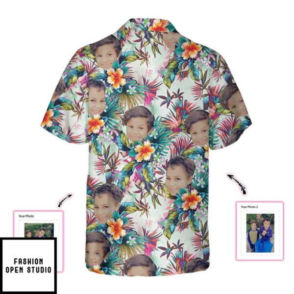 Personalized Custom Face With Tropical Flowers Hawaiian Shirt