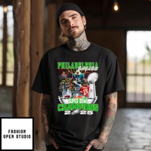 Philadelphia Eagles Super Bowl Champions 2025 mascot T-Shirt