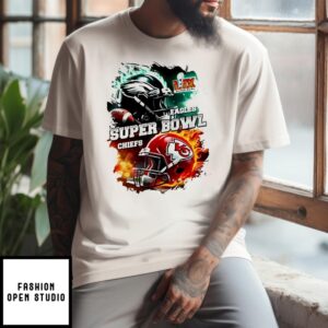 Super Bowl 2025 Lix Chiefs Vs Eagles Helmet T-Shirt