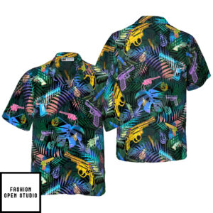 Tropical Gun Lover Pattern Hawaiian Shirt