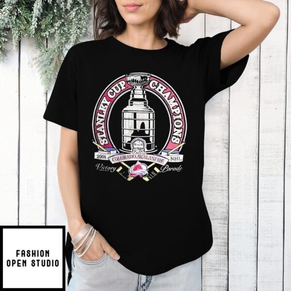 2001 Vintage Colorado Avalanche Stanley Cup Champions T-Shirt