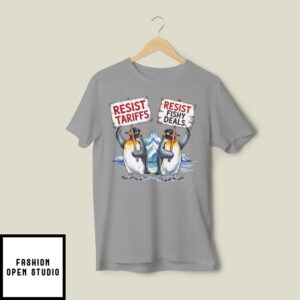 Anti Tariff Penguins Unisex T-Shirt, Anti Trump T-Shirt, Protest Penguin T-Shirt