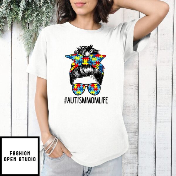 Autism Awareness Autism Mom Life Messy Hair Bun Mother’S Day Premium