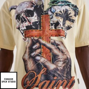 Bkys Saint Cross Cropped Cross Skull T-Shirt