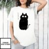 Black Cat With Puffed-Up Fur Japanese T-Shirt