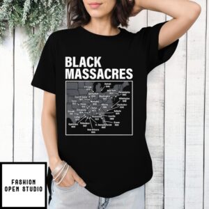 Black Massacres Usa Map T-Shirt