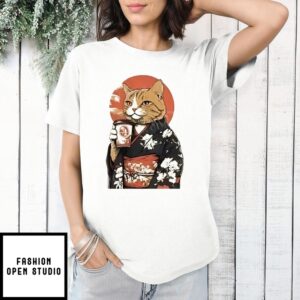 Cat Drinking Coffee 2025 T-Shirt