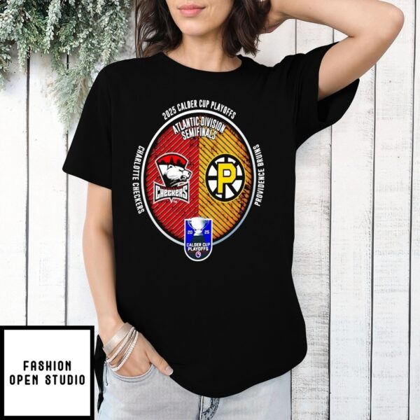 Charlotte Checkers Vs Providence Bruins 2025 Calder Cup Playoffs T-Shirt