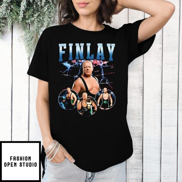 Dave Finlay Fit Finlay Wwe Vintage Bootleg Lightning Shirt