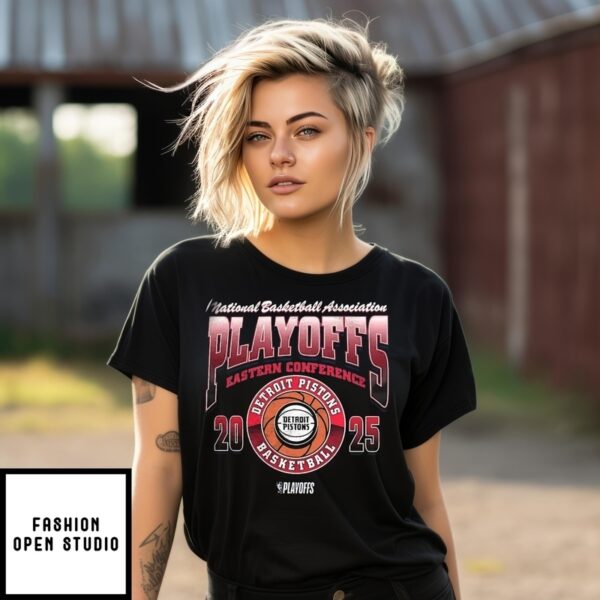 Detroit Pistons National Basketball Association Playoffs Eastern Conference 2025 T-Shirt