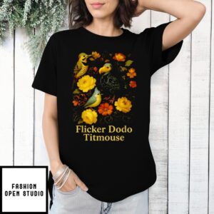 Flicker Dodo Titmouse Floral T-Shirt