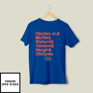 Florida Gator Basketball Clayton Jr & Martin & Richard & Condon & Haugh & Chinyelu T-Shirt
