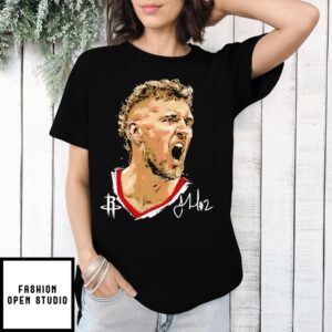 Jock Landale Houston Rockets Portrait Signature Face Art 2025 T-Shirt