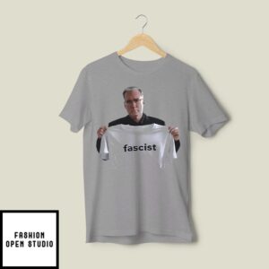 Keith Olbermann Holding Up Fascist T-Shirt