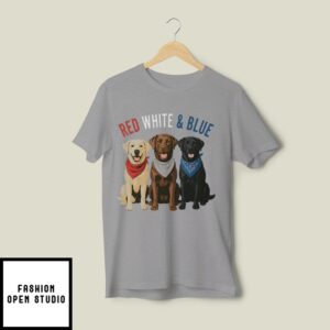 Labrador Retriever Red White And Blue T-Shirt