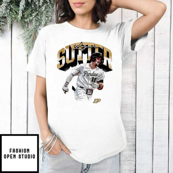 Logan Sutter Purdue Boilermakers Collage Logo P T-Shirt
