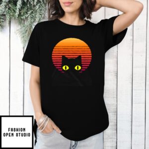 Mother’S Day Funny Gift Ideas Apparel Cat Face Sunset Tshirt