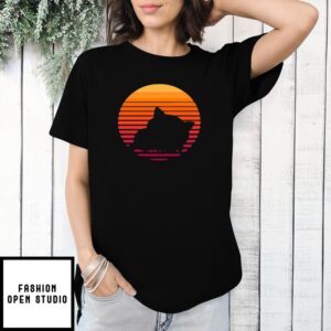 Mother’S Day Funny Gift Ideas Apparel Cat Sleeping Sunset Mama T-Shirt