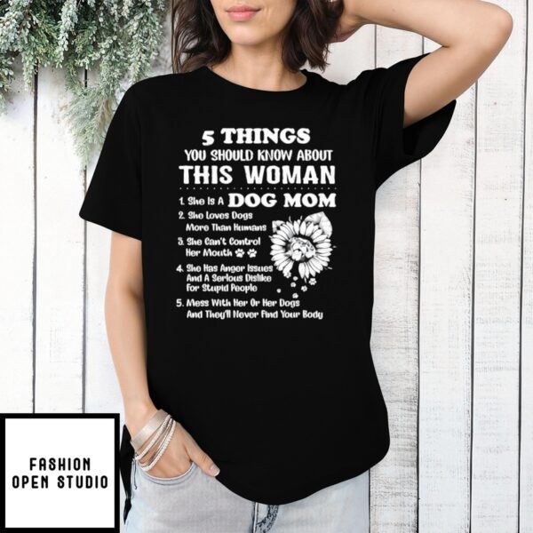 Mother’S Day Funny Gift Ideas Apparel Cool Retro Dog Mom Fact Printed T-Shirt Pitbull Lovers Mom Bir T-Shirt
