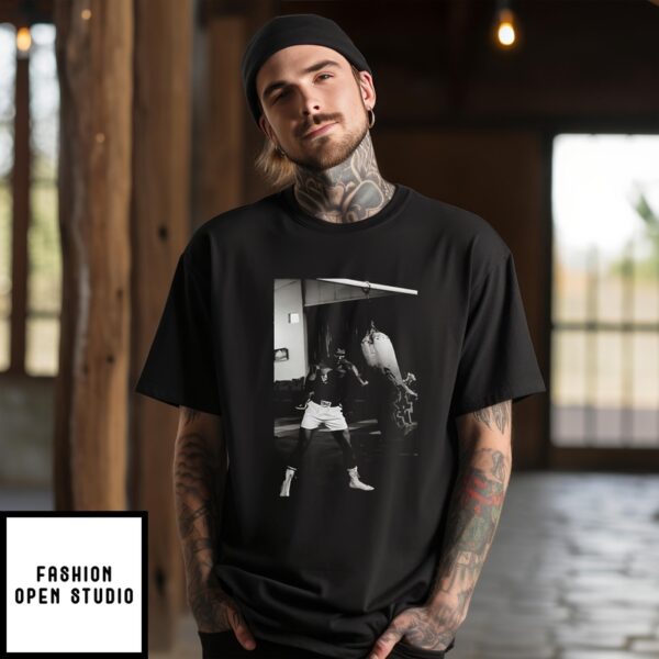 Muhammad Ali 60S Training Boxing Punches On Punching Bag T-Shirt
