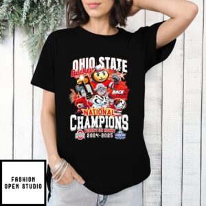 Ohio State Buckeyes Back To Back National Champions Ice Hockey 2024 2025 T-Shirt
