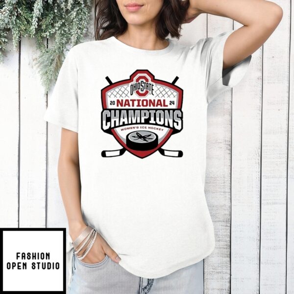 Ohio State Buckeyes Women’S Hockey 2024-25 National Champions Logo T-Shirt