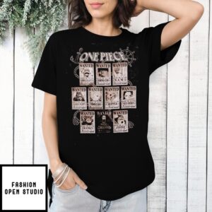 One Piece Wanted Posters Straw Hat Pirates Luffy, Zoro, Nami, Sanji And More Anime T-Shirt