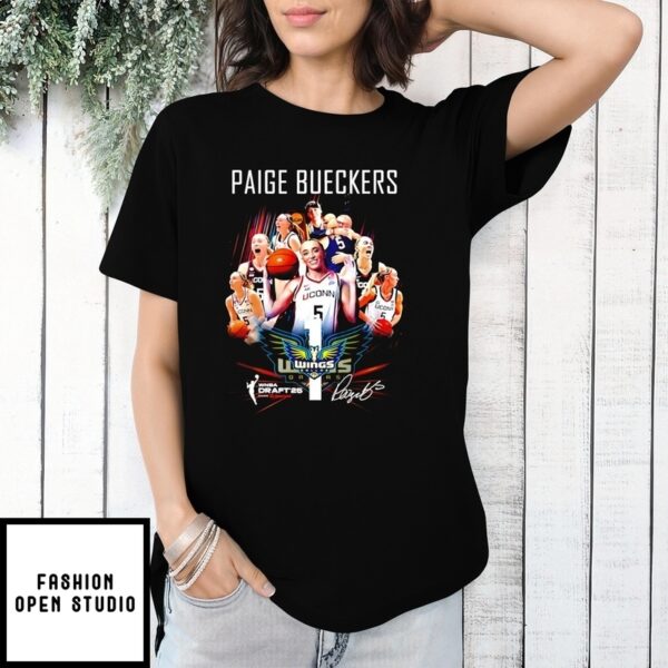 Paige Bueckers Dallas Wings No One Wnba Draft ’25 Signature T-Shirt