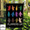 Penguins Against Trump Flippers Up Garden Flag