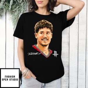 Reed Sheppard Houston Rockets Portrait Signature Face T-Shirt