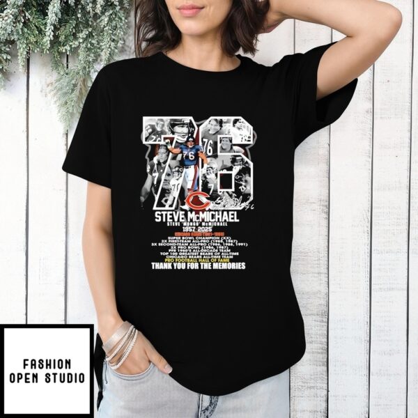 Steve Mcmichael No 76 1957-2025 Thank You Signature T-Shirt