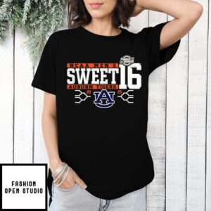 Sweet 16 Auburn Tigers 2025 NCAA Men&#8217;s Basketball Championship March Madness Logo T-Shirt