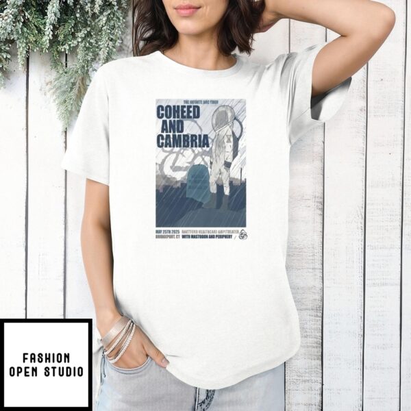 The Infinite Arc Tour Coheed And Cambria Show May 25 2025 Hartford Healthcare Amphitheater, Bridgeport, Ct T-Shirt