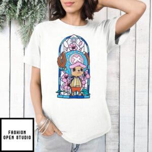Tony Chopper Cherry Blossom One Piece Stained Glass Girls T-Shirt