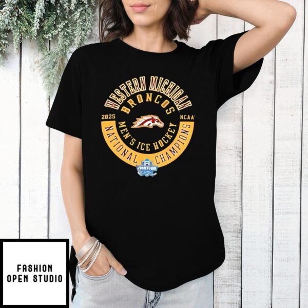 Western Michigan Broncos Men’S National Champions 2025 Ncaa  Logo T-Shirt