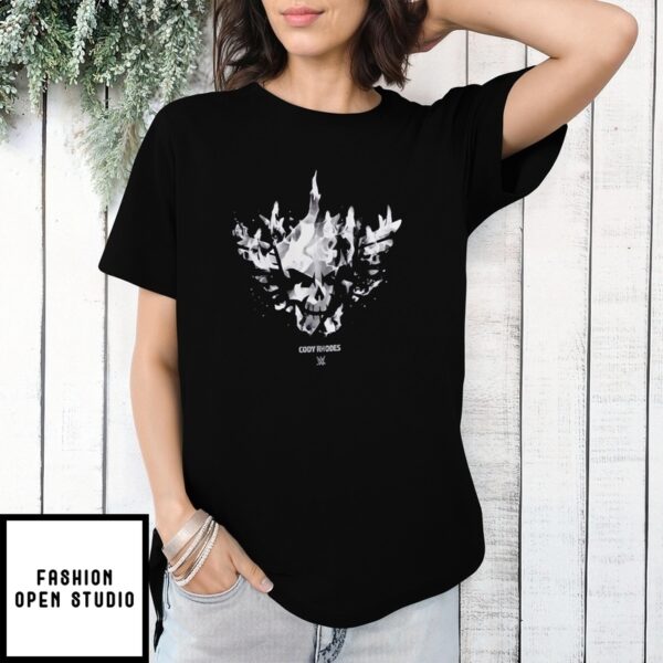 Wwe Cody Rhodes Skull Flame Logo Horror T-Shirt