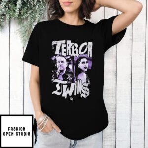 Wwe Terror Twins Purple Portrait T-Shirt