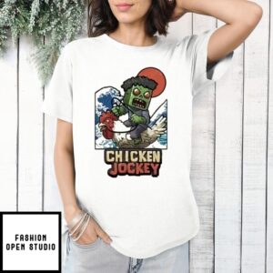 Zombie Riding A Chicken Jockey Japanese T-Shirt