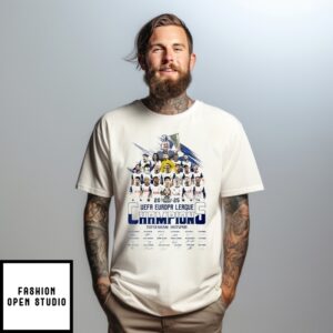 2025 Europa League Champions Tottenham Hotspur Player Signatures T-Shirt