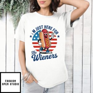 4Th Of July Just Here For The Wieners Usa Hot Dog Independence Day T-Shirt