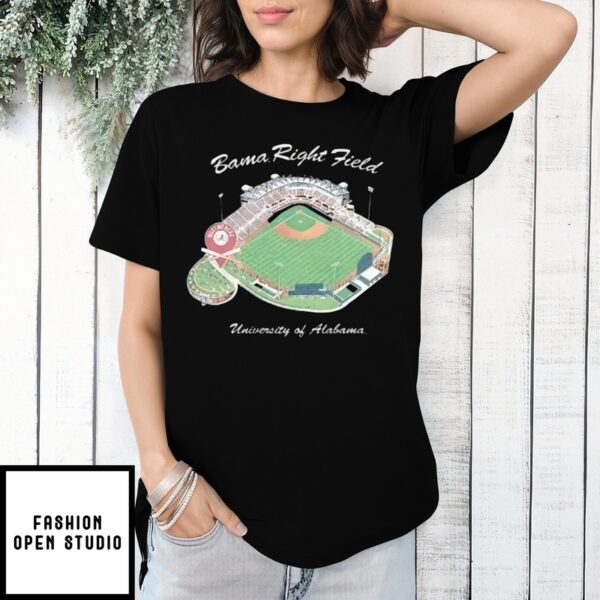 Alabama Crimson Tide Alabama Right Field University Of Alabama Sewell Thomas Stadium T-Shirt
