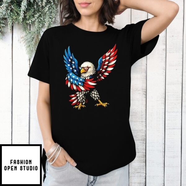 American Flag Usa Dabbing Bald Eagle Patriotic 4Th Of July T-Shirt