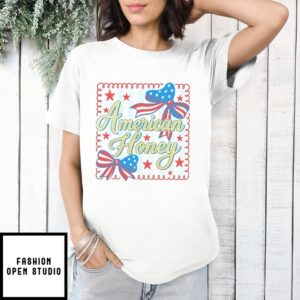 American Honey Coquette Preppy 4Th Of July Girly Memorial Day Vintage Usa Independence Day T-Shirt