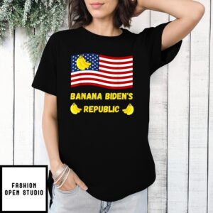 Banana Biden’S Republic With American Flag T-Shirt
