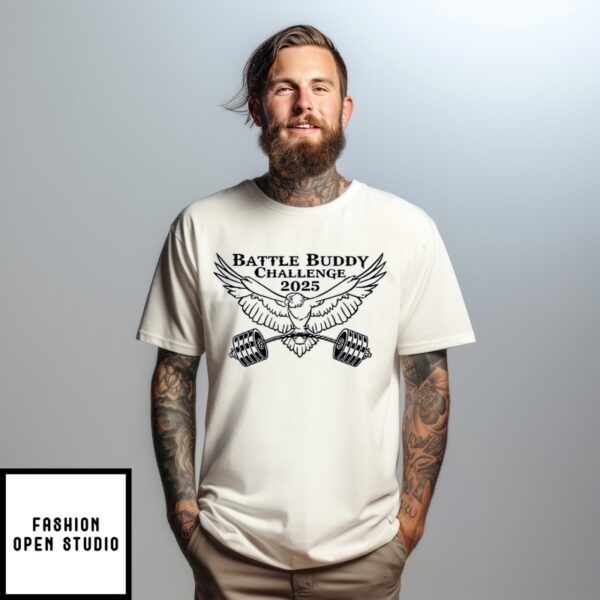 Battle Buddy Challenge 2025 Bird Dumbbells T-Shirt