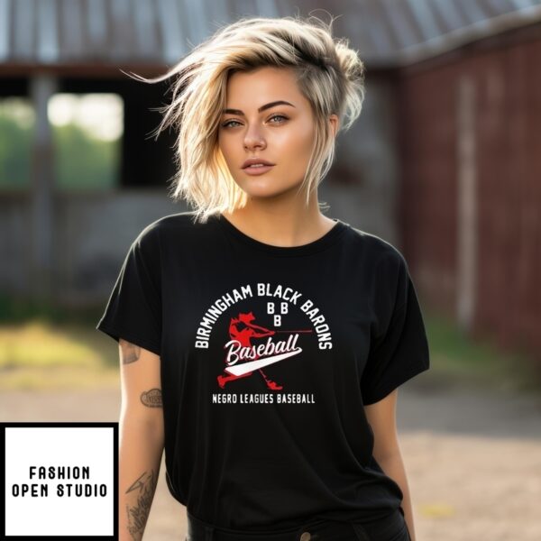 Black Birmingham Black Barons Negro Leagues Baseball T-Shirt