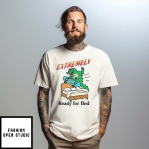 Crocodile Skateboarding Extremely Ready For Bed T-Shirt